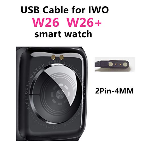 Cabo de carregamento USB para iwo w26 w26+ dtx p36 relógio inteligente 2pin 4,0 mm de sucção magnética carregador USB Fast Charge