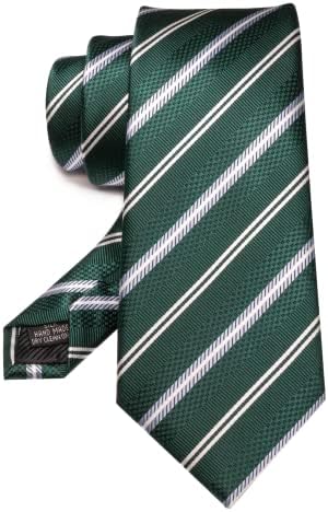 Rbocott Silk Stripe Plaid Trey and Pocket Square com conjuntos de clipes de gravata para homens