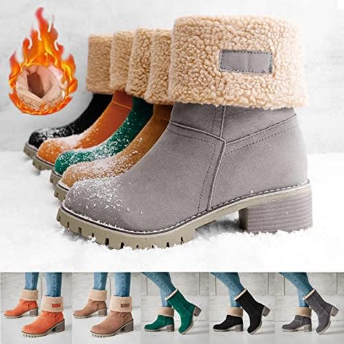 Botas de inverno Aodong para mulheres quentes de peles ladeadas no tornozelo deslizam em botas à prova d'água de sapatos de neve