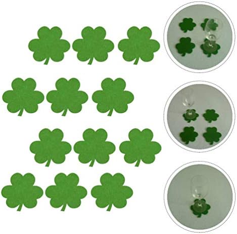 AMOSFUN 12pcs irlandês St. Patricks Day Shamrock Coasters Cup Pads para restaurante