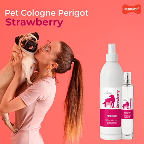 Spray de colônia de morango natural de Pet Pet para cães 500 ml | Spray de desodorização para animais de estimação | Perfume para cães e gatos