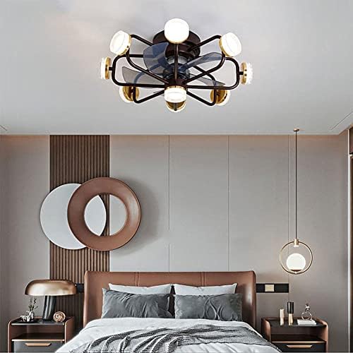 Ventilador de teto moderno mxysp com luzes 3 cores 3 velocidade LED Silent Fan Candelier Bedroom Sala de estar Low Profile Free de teto de montagem de descarga