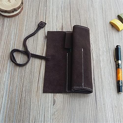 Uxzdx de alta capacidade de couro multifuncional capa vintage caneta caneta de capa lápis saco de armazenamento de chumbo de