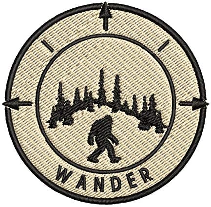 Bigfoot Compass Wander Wander 3,5 Patch bordado Diy Iron ou Sew-On Decorative Facation Travel Travel Aplique Applique