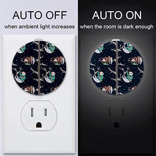 2 Pacote de plug-in Nightlight LED Night Light Winter com sensor de Dusk-to-Dawn para quarto de crianças, viveiro, cozinha,