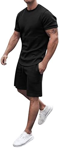 Masculino suor Suits 2 peças shorts, camisetas de manga curta de tamanho grande e shorts roupas de férias havaianas leves