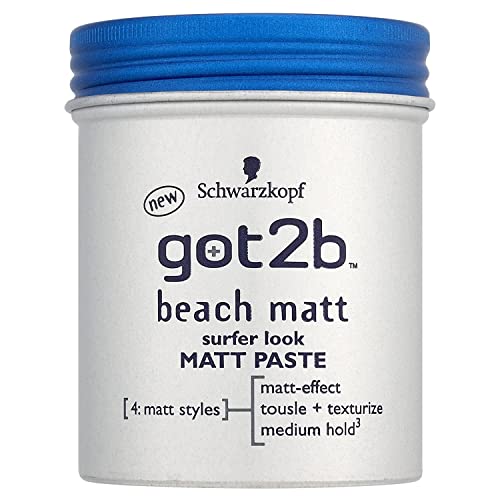Pasta de pasta fosca de praia got2b para looks de surfista fosco, cera de cabelo para homens para manchas, texturizar