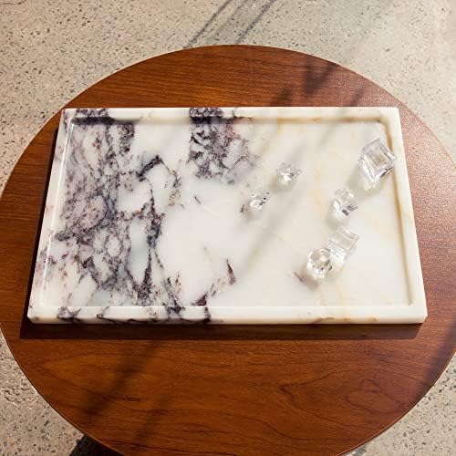 Bandeja de marmore de mármore natural luxuoso de luxo bandeja de armazenamento de mármore genuíno para decoração de casa bandeja de