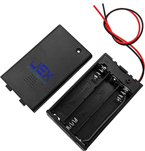 Jex Electronics Três/3x AAA DIY Suporte de bateria Caixa de caixa 4.5V com energia de fios vazios Power & Switch