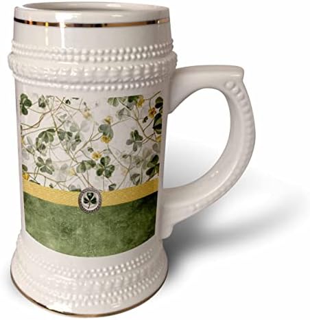 Imagem 3drose de belo design de shamrock, fita, jóia shamrock. - 22 onças de caneca