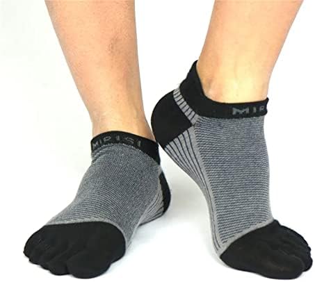 Meias 3 pares de tamanhos de toe de tamanho grande para homens penteados malha de algodão respirável meias de corrida com dedos dos pés EU40-46