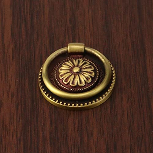 Faotup 2pcs cobre 1.49 polegadas Diâmetro Vintage Drop Ring Pandels, gaveta de anel de gota antiga, puxão da gaveta da gaveta da alça do anel, alças de anel para gavetas, 1,41 × 1,41 × 0,35 polegada