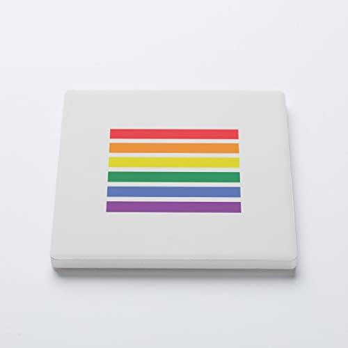 Rainbow Pride Stripes, Joyride Home Decor, montanha-russa de cerâmica única, montanha-russa quadrada individual de 4 polegadas,