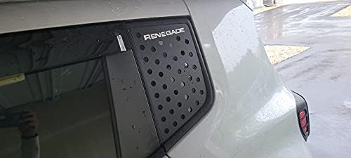 BestMotororing Renegade Car Window Decorative Tamas, capa de liga de alumínio da janela dianteira e traseira para Renegade -2021