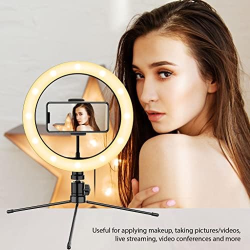 Anel de selfie brilhante Tri-Color Light Compatível com sua borda Samsung Galaxy S6+ 10 polegadas com remoto para transmissão