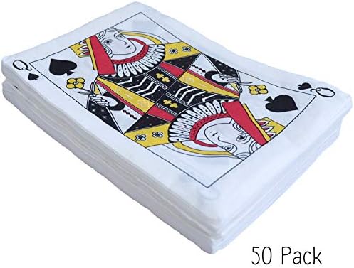 Guardanapos de festa de cassino - 50 pacote rainha dos espadas de tampa de cartas em forma de papel descartável guardana