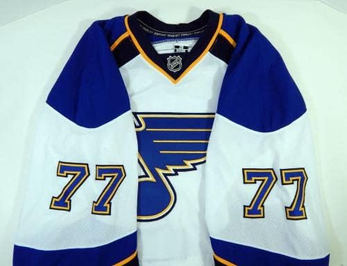St. Louis Blues Jay McKee #77 Game usou White Jersey DP12359 - Jogo usado NHL Jerseys