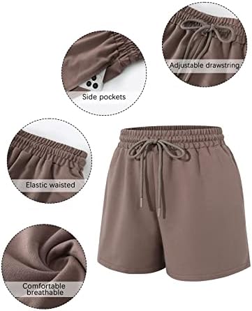 Sunbs 3 Pacote shorts de suor para mulheres, shorts de algodão casual de algodão no verão da moda, executando roupas