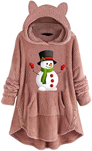 Roupas de inverno para mulheres 2022 Senhoras espessadas de natal com casaco quente e quente manga longa boneca fofa boneca de neve