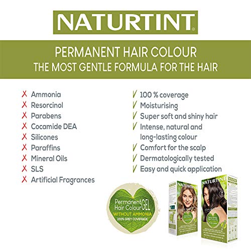 Naturtint Hair Permanent Color 7g Blonde dourado | Cor radiante enriquecida da planta | Amônia livre | Fórmula vegana para amigas | Cobertura cinza duradoura