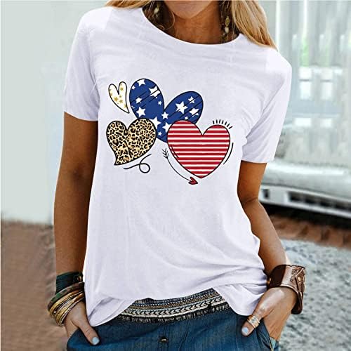Tops soltos ativos mulheres mulheres leopardo blusa de girassol coração amor imprimido camisa de manga curta de camiseta