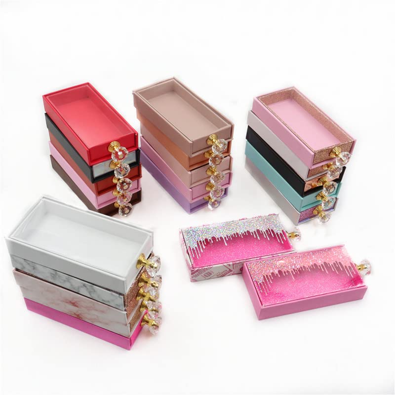 Caixas de embalagem de cílios caixas de retângulo com bandejas de cristal a granel Caso magnético vazio, E62.100 Caixa