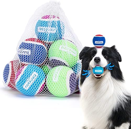 Bolas de tênis de cães Nobleza 12 pacote, bolas de tênis estridentes duráveis ​​flutuáveis ​​para cães para buscar