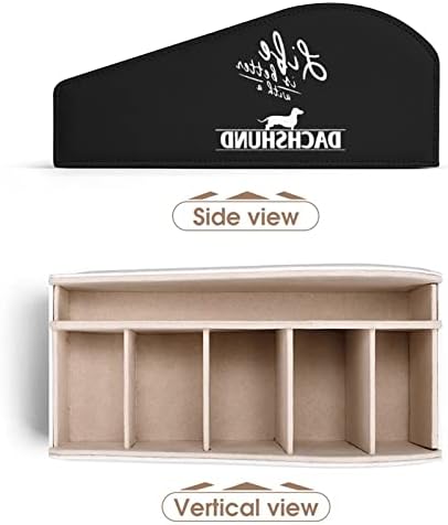 A vida é melhor com um Dachshund TV Remote Control Titulars Organizer Box Pen Pencil Desk Storage Caddy com 6 compartimento