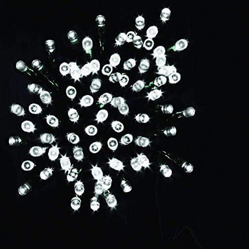 Luzes festivas de cordas de Natal, liderado por timer operado por bateria, branco, 200 lâmpadas