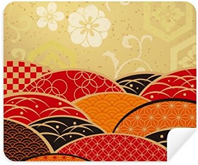 Padrão de geometria de Sakura Japão Limpador de tecidos de pano de limpeza 2pcs Camurça tecido