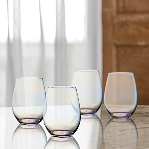 Elle Décor Kiara Inless Goblets, 3.6x4.9, brilho