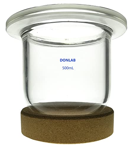 Donlab rea-0067 500ml Reação de fundo redonda cilíndrica Recurso de chaleira com braçadeira e tampa, juntas de 4 decote de 4 deco