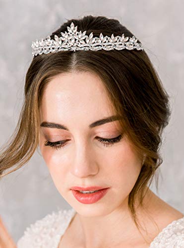 Sweetv Rhineshtone Wedding Tiara for Bride & Flower Girls - Princesa Tiara Crown da cabeça da cabeça, acessórios de cabelo