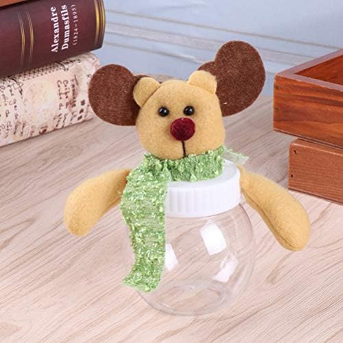 Doitool 3pcs Christmas Candy Jar vazio Jarros redondos Cartoon Doll Candy Box Container Party Decoration