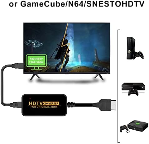 Uwayor Xbox para conversor HDMI, converta o sinal de vídeo Xbox original em sinal HDMI, cabo de link HD para Xbox original,