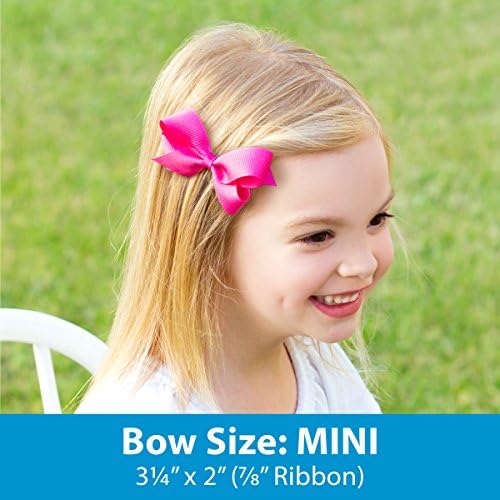 Wee One One Ones Girls 'Classic Grosgrain Hair Bow em um clipe de Weestay com embrulho simples, várias opções de cor e tamanho para todos os tipos de cabelo, feitos à mão feitos à mão