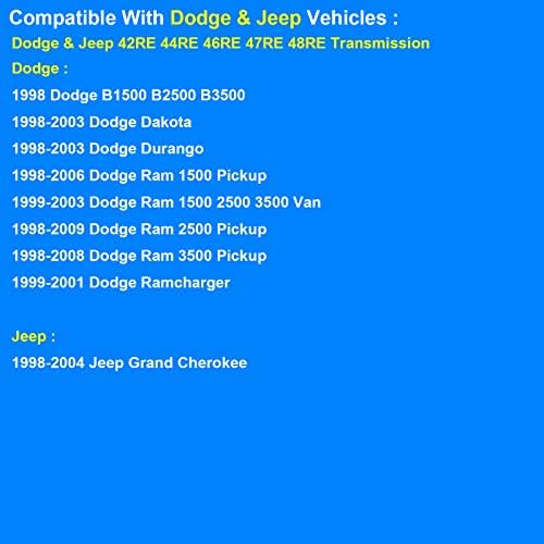 Filtro de transmissão automática 52118789 Compatível com Dodge Jeep 42re 44re 46re 47re 48re-1998-2004 Grand Cherokee, 1998-2003 Dakota Durango, 1998-2006 Dodge Ram 1500, 1998-2009 Dodge Ram 2500 3500