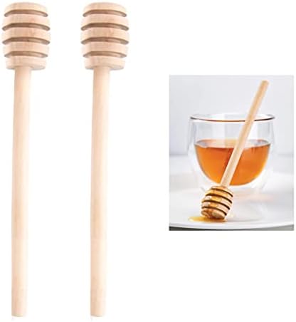 2 PC Honeycomb vara de madeira Dipper Stick Jar Dispense Drizzle Party Gift