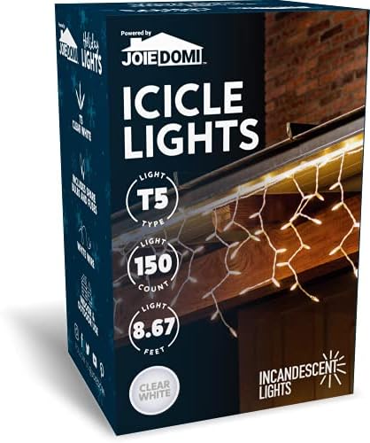 Joiedomi 150 ICENCESSESSCES LUZES DE ICELE OUTRONTE, 8,67 pés claros luzes de Natal brancas para decorações de Natal