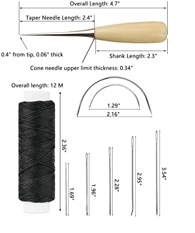 Conjunto de agulhas de costura manual VCCGY - 10 agulhas para estofamento, couro, lona de carpete Repai B12 Bordado e agulhas