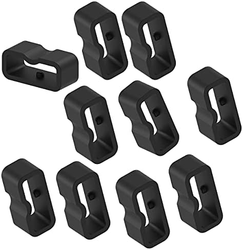 Pacotes pretos de silicone preto banda guardião de prendedores de prendedores loops para tencloud colar de gola de estimação de 12 ou 16 colarinhos de identificação ajustável couro