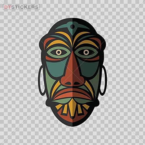 Adesivo Africano nativo tradicional máscara antiga barco durável 6 x 3,80 in.