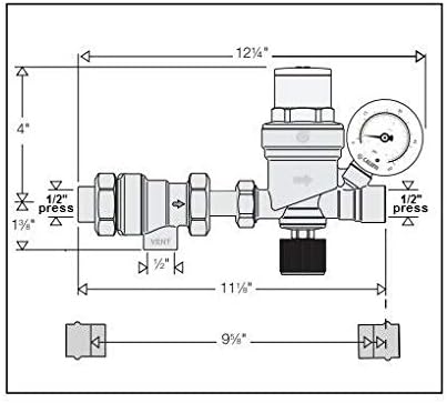 Caleffi 573016A Válvula de enchimento automática com preventor de refluxo, 1/2 Pressione