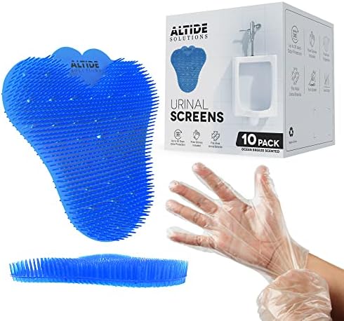 Altide Solutions Telas de urinal Desodorizador-tela de urinária de 10 compacta com luvas incluídas-perfume de brisa oceânica-Anti-Slash