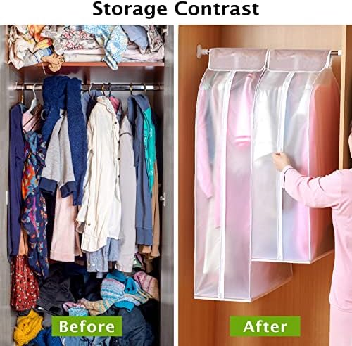 Protetor de cobertura de roupas de vestuário konky, sacos de armazenamento leves de armário translúcido à prova d'água à prova