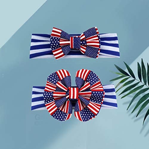 PretyZoom Kids Hair laços 2pcs bandeira americana arco bow hound table Independence Day Band para a cabeça infantil infantil bandas