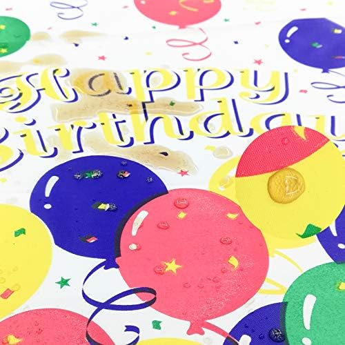 Mulbozy Colorful Balloons Retângulo de Tonela de Plástico - 2 PCs Tobeira de festa Disponível para festa, feliz aniversário, Decorações de chá de bebê suprimentos de 108 x 54 polegadas