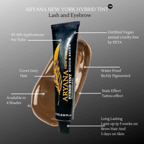 Aryana New York Hybrid Professional Cylashh e Kit de cores de sobrancelha | Kit profissional de cor instantâneo para