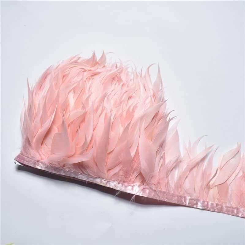 Ttndstore shell rosa frango penas de penas de acabamento 5-10 yard/lote 10-15 cm bordas penas diy para decoração de casamento