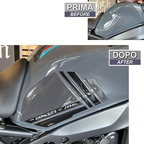 Adesivos de motocicleta de bicicleta de resina compatíveis com Yamaha MT-09 2022. Protetores laterais do tanque de motocicletas de choque e arranhão. Par de adesivos abobadados em resina 3D